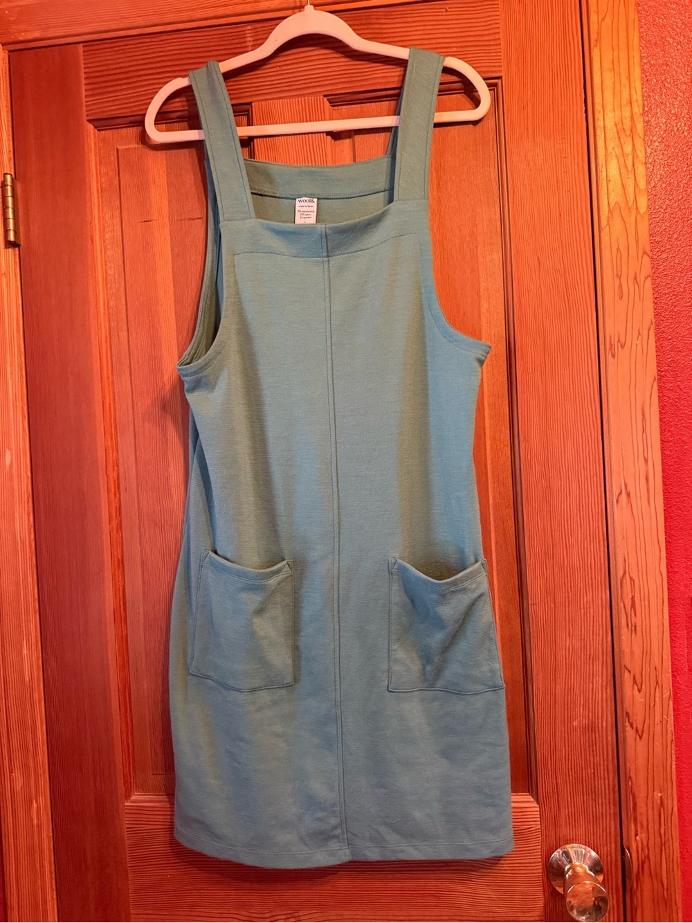 Teal Sleeveless Pinafore Dress with Front Pockets